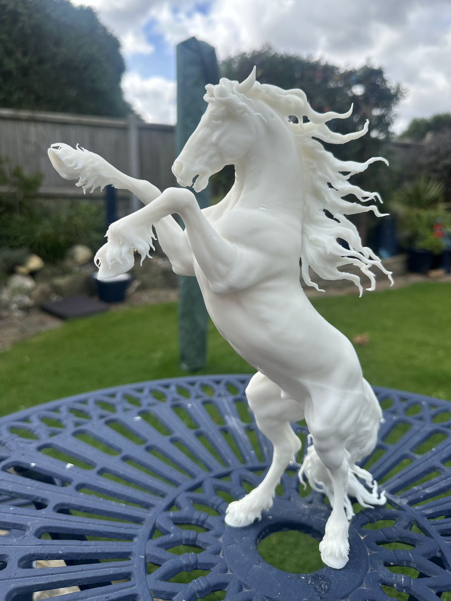 Friesian Stallion (Rearing) Resin Model – Unpainted 3D Print | ABS White Resin