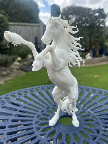 Friesian Stallion (Rearing) Resin Model – Unpainted 3D Print | ABS White Resin
