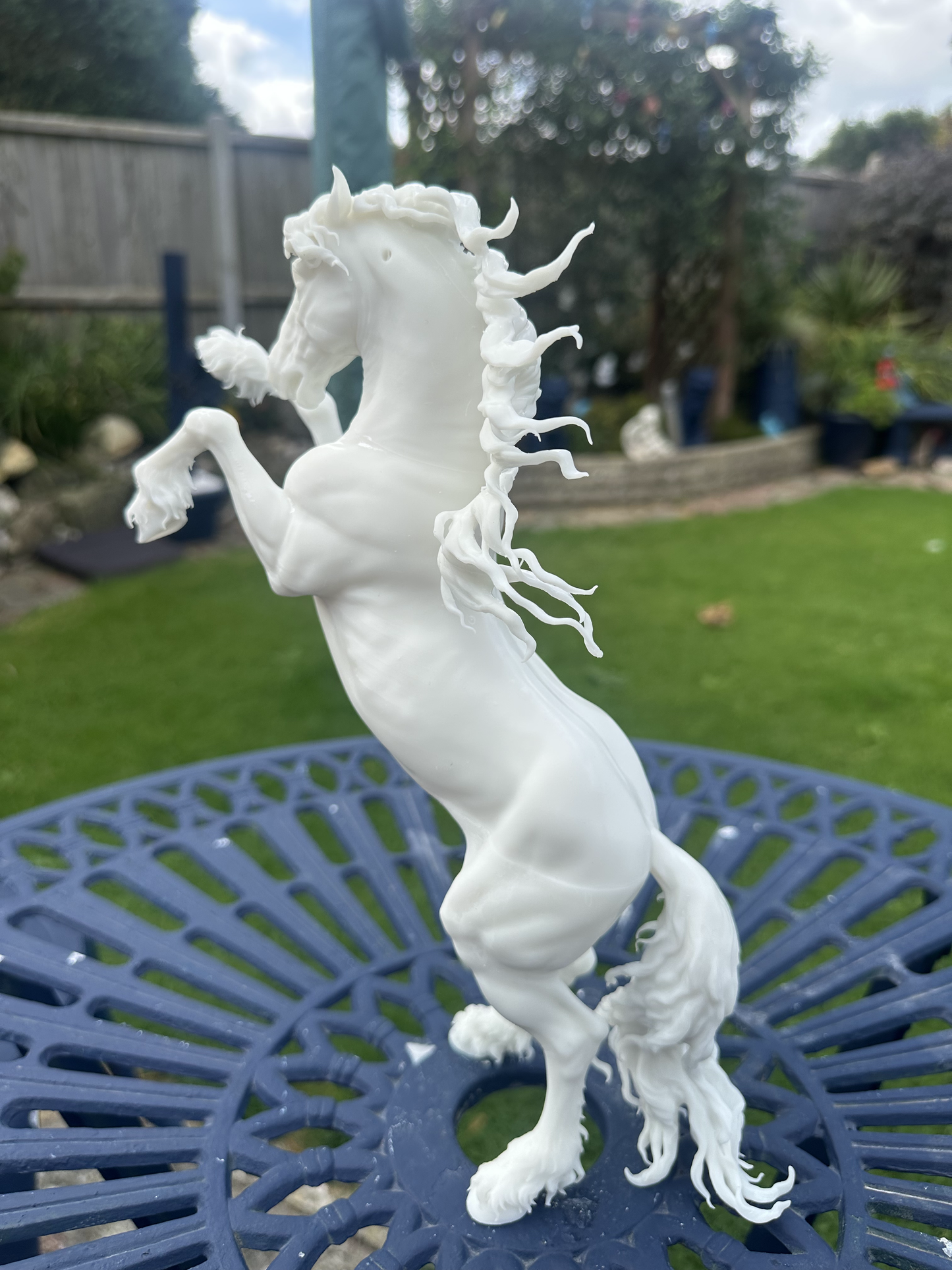 Friesian Stallion (Rearing) Resin Model – Unpainted 3D Print | ABS White Resin