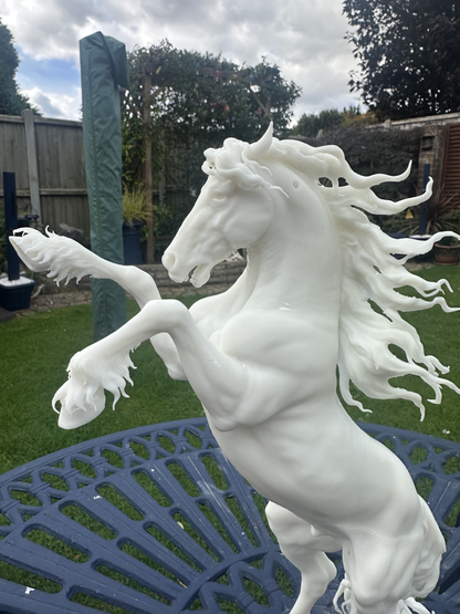 Friesian Stallion (Rearing) Resin Model – Unpainted 3D Print | ABS White Resin