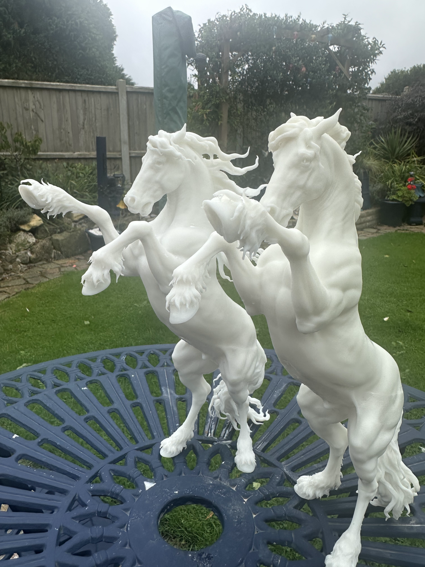 Friesian Stallion (Rearing) Resin Model PAIR – Unpainted 3D Print | ABS White Resin