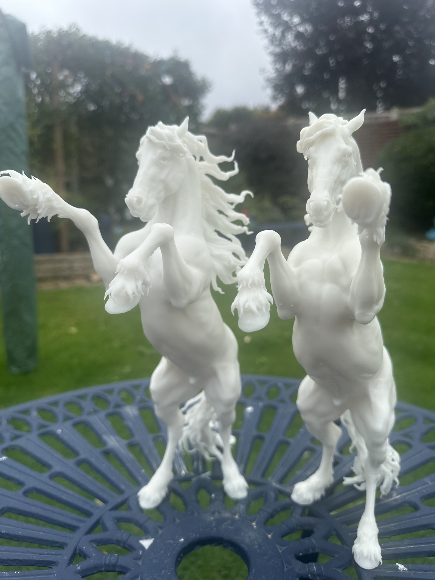 Friesian Stallion (Rearing) Resin Model PAIR – Unpainted 3D Print | ABS White Resin