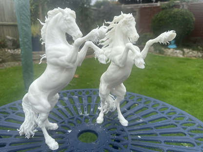 Friesian Stallion (Rearing) Resin Model PAIR – Unpainted 3D Print | ABS White Resin